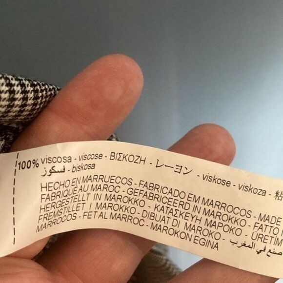 NWT Zara Plaid Open Neck Blouse with Pockets - Picture 4 of 11